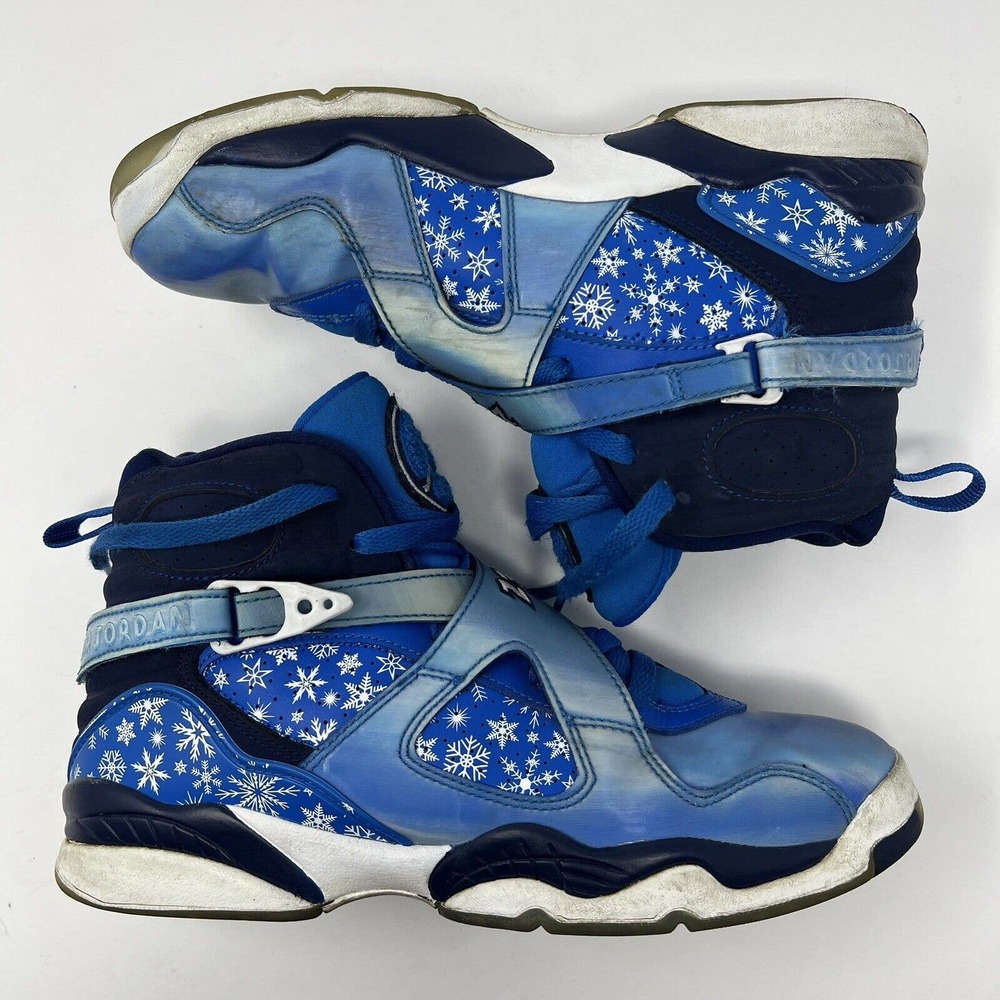 Jordan 8 Retro‎ Snow Blizzard Color Blue 305368-400 size 7Y